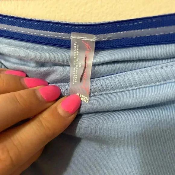 NWOT FREE PEOPLE Hot Shot Strapless Jumpsuit By Fp  Movement Raindrop Blue XS - Picture 5 of 5